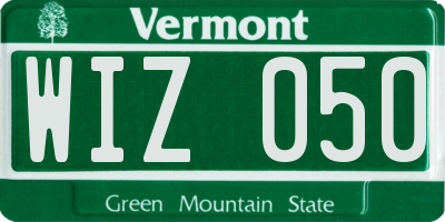 VT license plate WIZ050