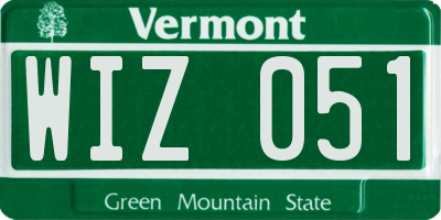 VT license plate WIZ051