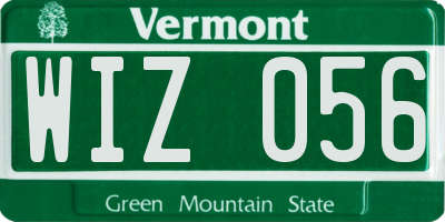 VT license plate WIZ056