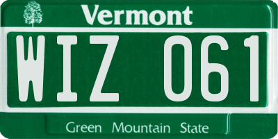 VT license plate WIZ061