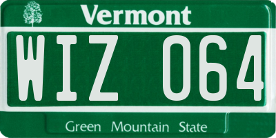 VT license plate WIZ064