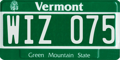 VT license plate WIZ075