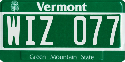 VT license plate WIZ077