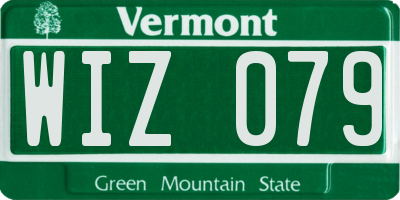 VT license plate WIZ079