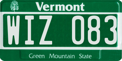VT license plate WIZ083