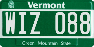 VT license plate WIZ088