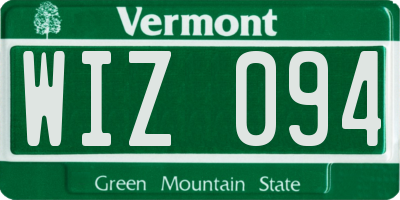 VT license plate WIZ094