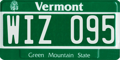 VT license plate WIZ095