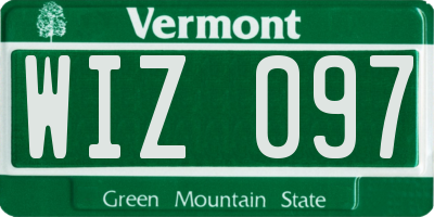 VT license plate WIZ097