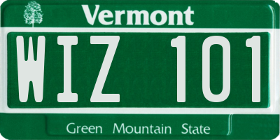 VT license plate WIZ101