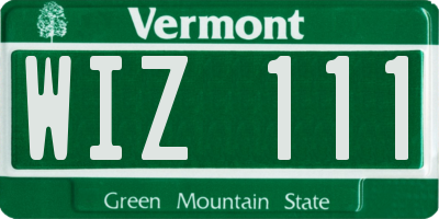 VT license plate WIZ111