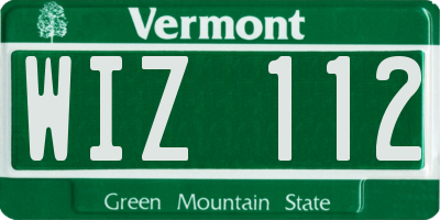 VT license plate WIZ112