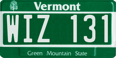 VT license plate WIZ131