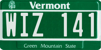 VT license plate WIZ141
