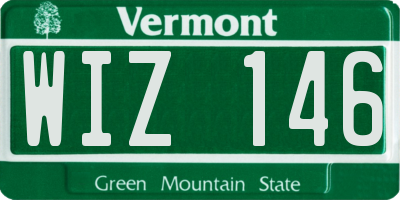 VT license plate WIZ146