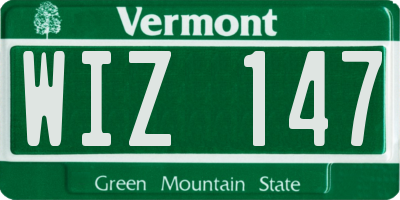 VT license plate WIZ147