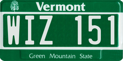 VT license plate WIZ151