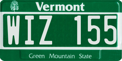 VT license plate WIZ155