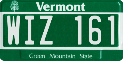 VT license plate WIZ161