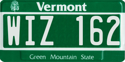 VT license plate WIZ162