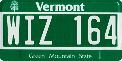 VT license plate WIZ164