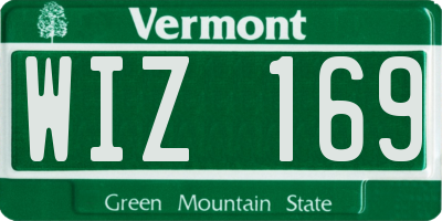 VT license plate WIZ169