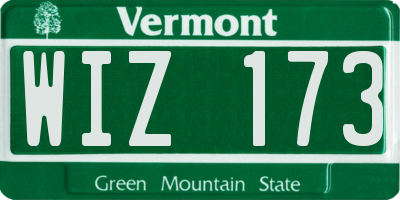 VT license plate WIZ173