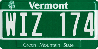 VT license plate WIZ174