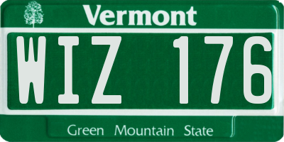 VT license plate WIZ176
