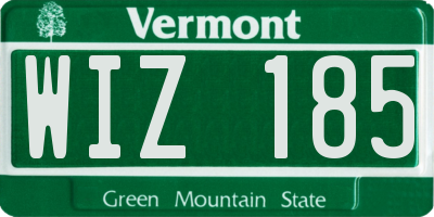 VT license plate WIZ185