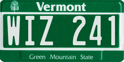 VT license plate WIZ241