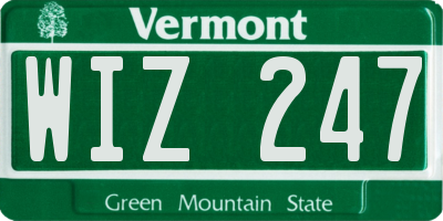 VT license plate WIZ247