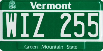 VT license plate WIZ255
