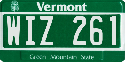 VT license plate WIZ261