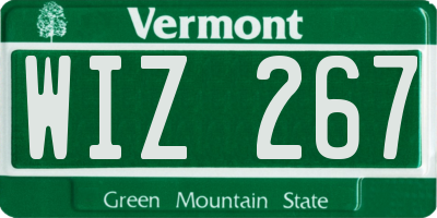 VT license plate WIZ267