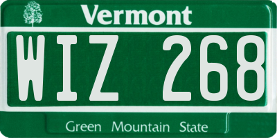 VT license plate WIZ268