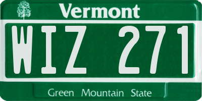 VT license plate WIZ271