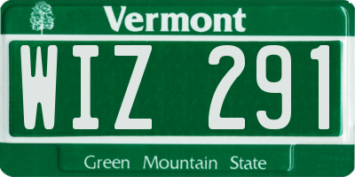 VT license plate WIZ291