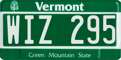 VT license plate WIZ295