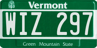 VT license plate WIZ297
