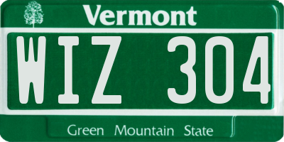 VT license plate WIZ304