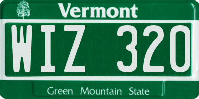 VT license plate WIZ320