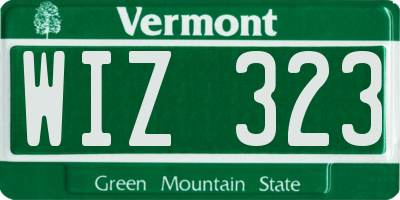 VT license plate WIZ323