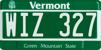 VT license plate WIZ327