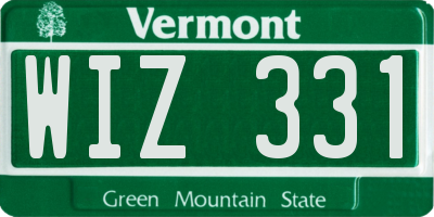VT license plate WIZ331