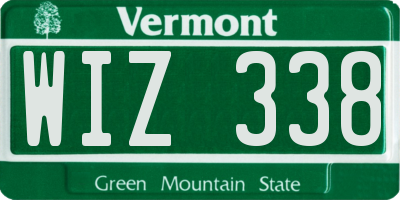 VT license plate WIZ338