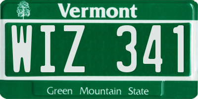 VT license plate WIZ341