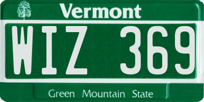 VT license plate WIZ369