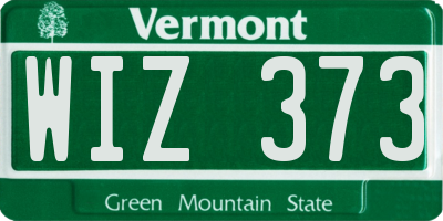 VT license plate WIZ373