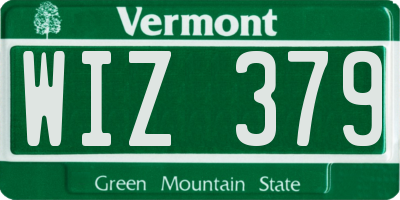 VT license plate WIZ379